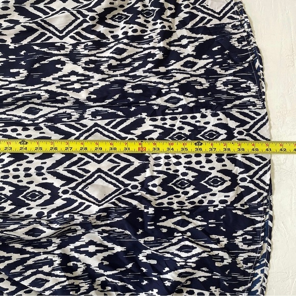 Rebellion Again Full A- Line Maxi Skirt Floral Aztec Ikat Fall Blue Motif S NWT - Picture 9 of 9